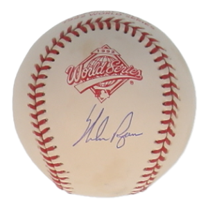 Nolan Ryan Autographed Signed 1992 World Series Logo Baseball with Case (PSA)