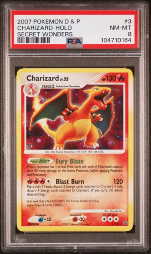 Charizard - 3/132 - Secret Wonders - 2007 Pokemon - PSA 8