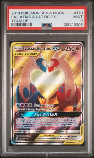 Latias Latios GX 170 Team Up - 2019 Pokemon - PSA 9
